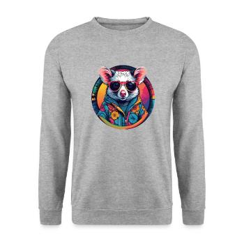 Possum - Unisex Sweatshirt - salt & pepper - Front - Alina (178cm) & Michal (187cm)