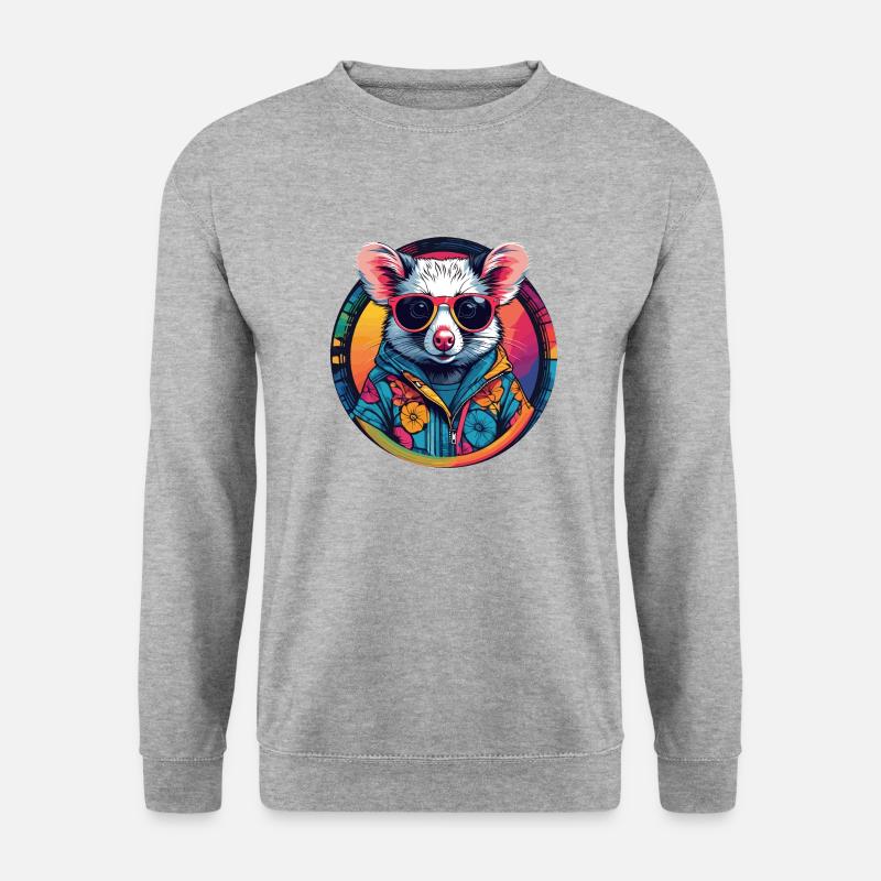 Opossum - Unisex Pullover - Weißgrau meliert