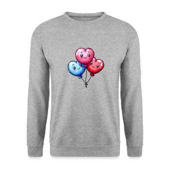 Balloon hearts also for children and birthdays - Unisex Sweatshirt - salt & pepper - Front - Alina (178cm) & Michal (187cm)