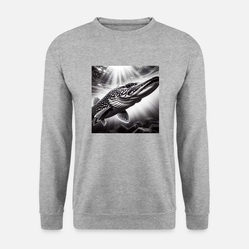Hecht Foto 1 - Unisex Pullover - Weißgrau meliert