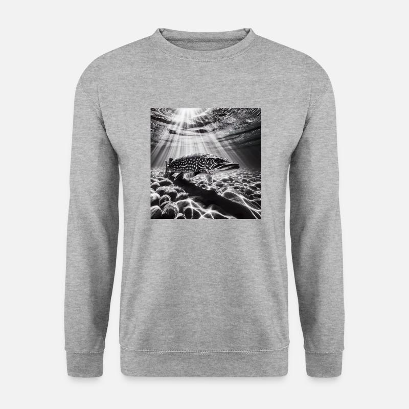 Hecht Foto 3 - Unisex Pullover - Weißgrau meliert
