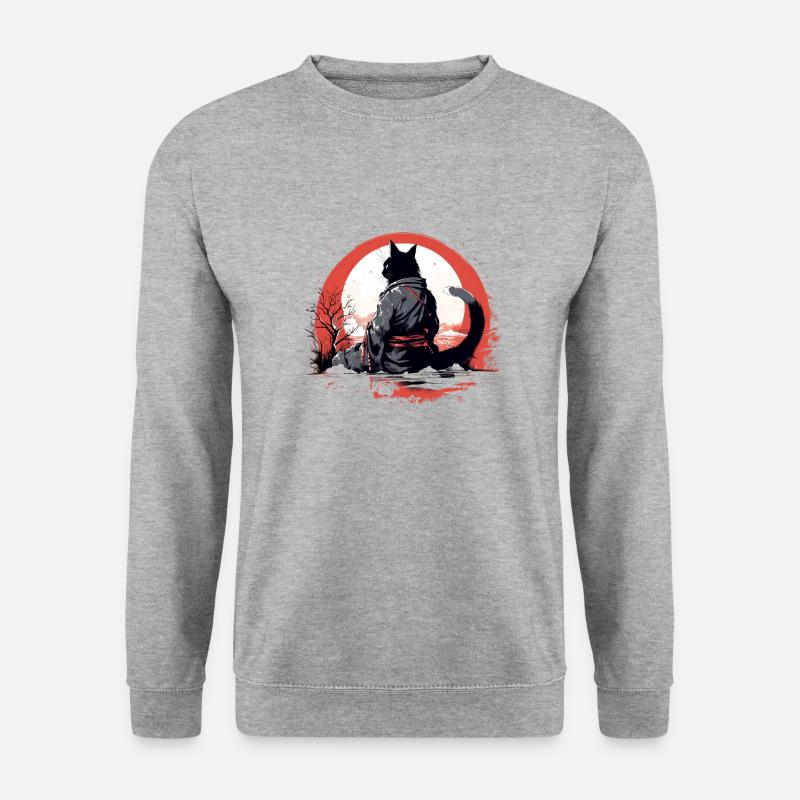 Samurai cat - Unisex Sweatshirt - salt & pepper