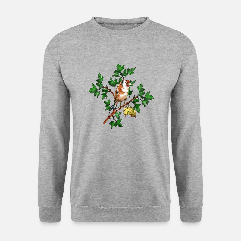 Bunter Vogel - Unisex Pullover - Weißgrau meliert