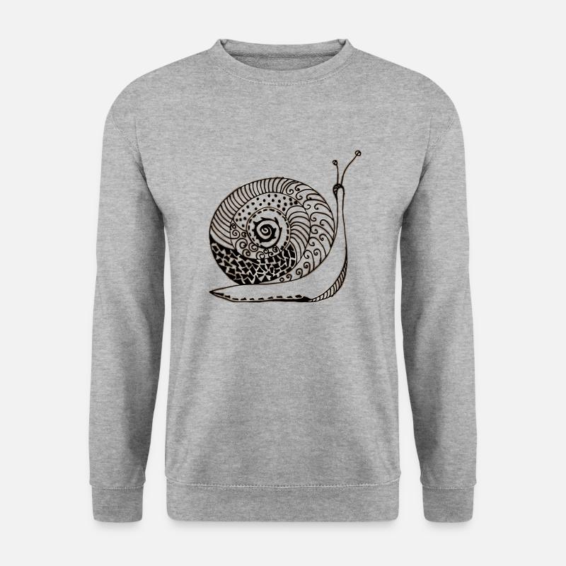 Schnecke - Unisex Pullover - Weißgrau meliert