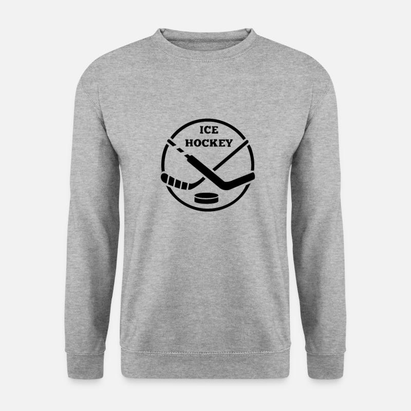 Eishockey originelle Geschenkidee - Unisex Pullover - Weißgrau meliert