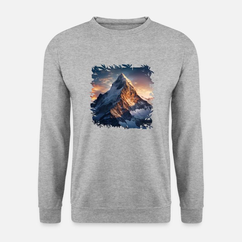 Bergsteigen am Matterhorn - Unisex Pullover - Weißgrau meliert