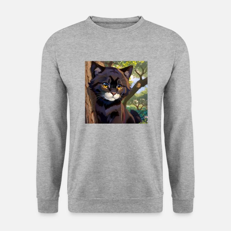 Süße Pantherine - Unisex Pullover - Weißgrau meliert