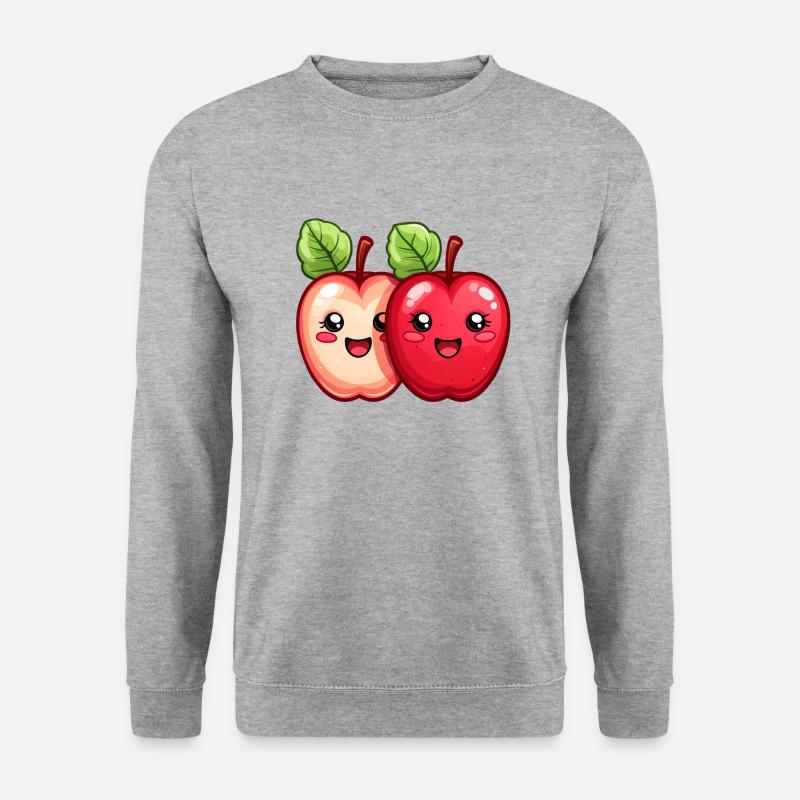 Apfel Kinder Sujet - Unisex Pullover - Weißgrau meliert