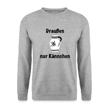 Draussen nur Kännchen #BembelDesigns #FFM - Unisex Pullover - Weißgrau meliert - Vorne - Alina (178cm) & Michal (187cm)