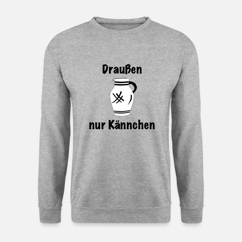 Draussen nur Kännchen #BembelDesigns #FFM - Unisex Pullover - Weißgrau meliert
