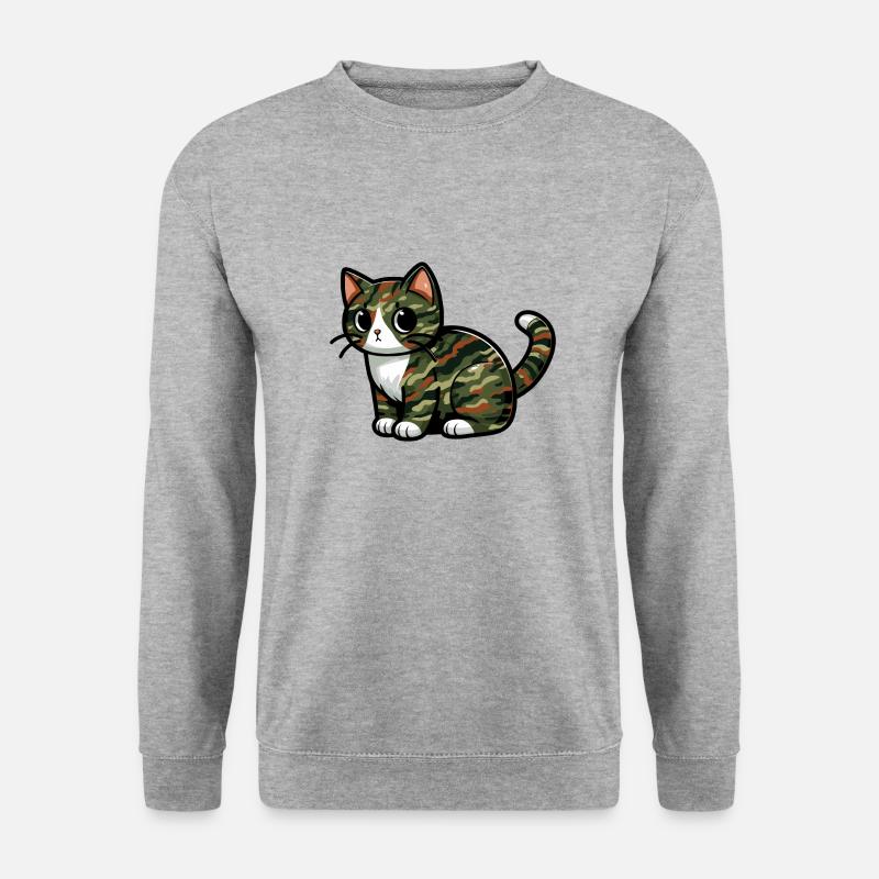 Getarnte Katze - Unisex Pullover - Weißgrau meliert