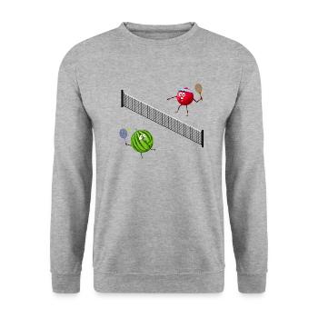 Tennis cranberry and watermelon - Unisex Sweatshirt - salt & pepper - Front - Alina (178cm) & Michal (187cm)