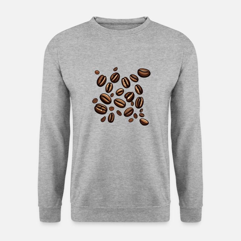 Kaffeebohnen Kaffee - Unisex Pullover - Weißgrau meliert