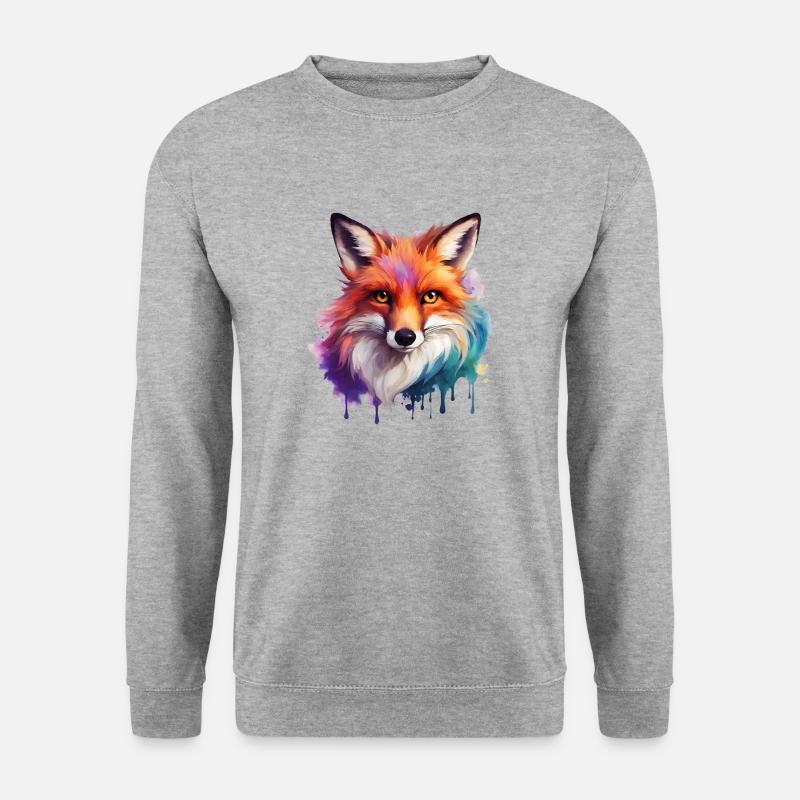 magic fox - Unisex Pullover - Weißgrau meliert