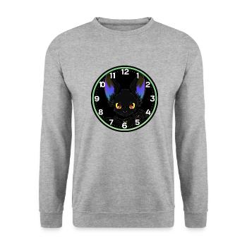 Fledermaus-Stunden-Maus - Unisex Pullover - Weißgrau meliert - Vorne - Alina (178cm) & Michal (187cm)