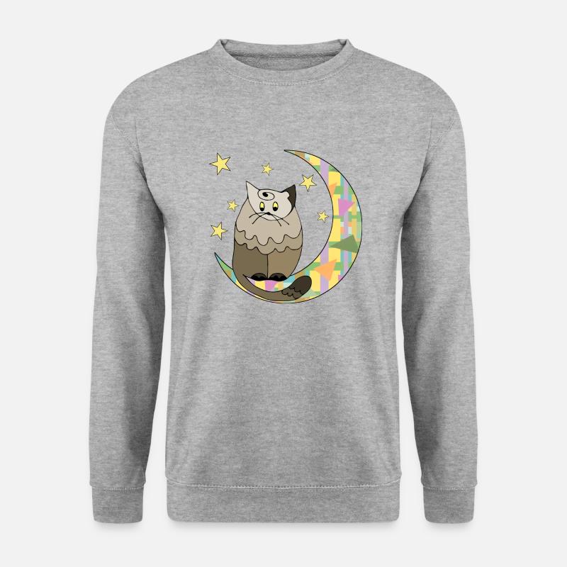 Katze - Unisex Pullover - Weißgrau meliert
