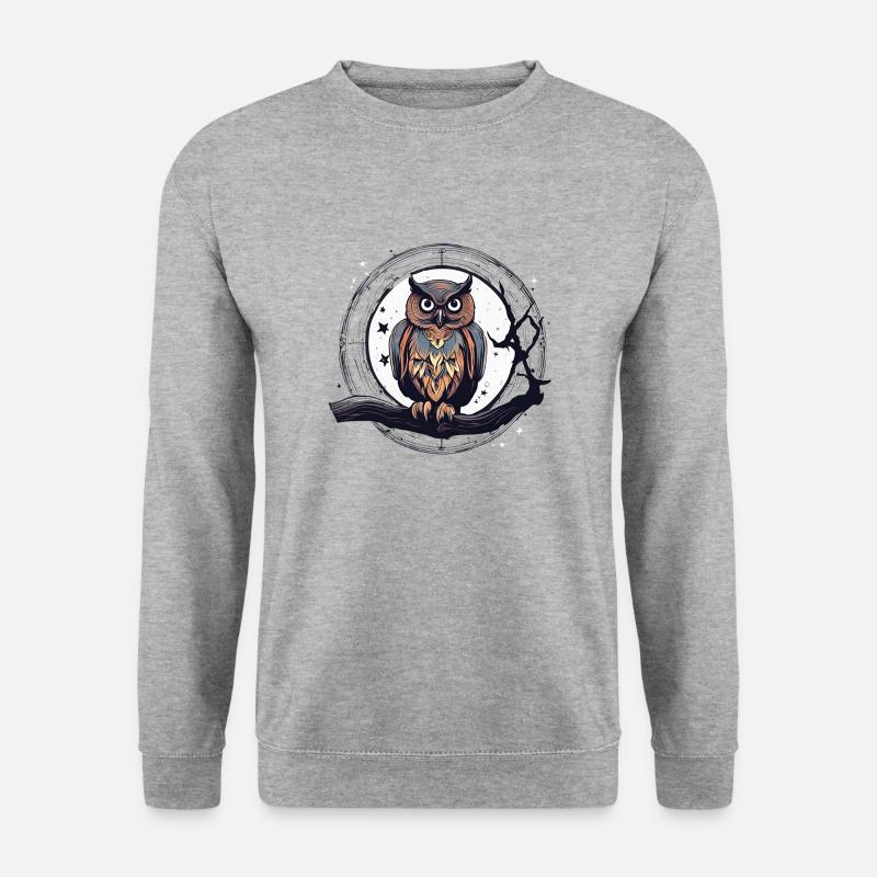 magic owl 1 - Unisex Pullover - Weißgrau meliert