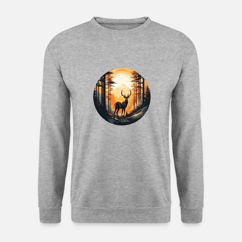 Schatten des Hirsches - Unisex Pullover - Weißgrau meliert