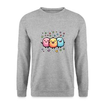 Carnival joy with confetti - Unisex Sweatshirt - salt & pepper - Front - Alina (178cm) & Michal (187cm)