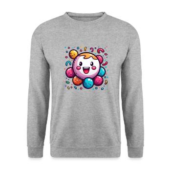 Carnival joy with confetti - Unisex Sweatshirt - salt & pepper - Front - Alina (178cm) & Michal (187cm)