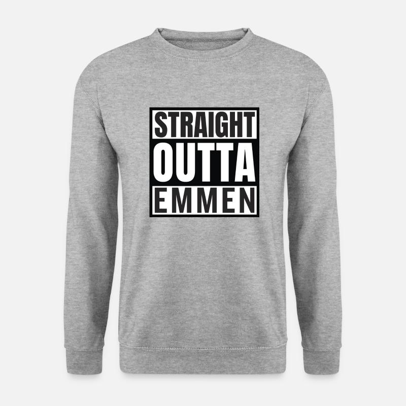 Straight Outta Emmen - Unisex Pullover - Weißgrau meliert