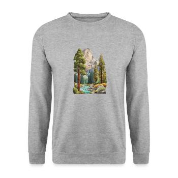 Magnifique paysage de montagne - Sweat-shirt Unisexe - gris chiné - Devant - Alina (178cm) & Michal (187cm)