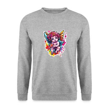 Cupid / Love / Arrow / Heart / Valentine's Day - Unisex Sweatshirt - salt & pepper - Front - Alina (178cm) & Michal (187cm)