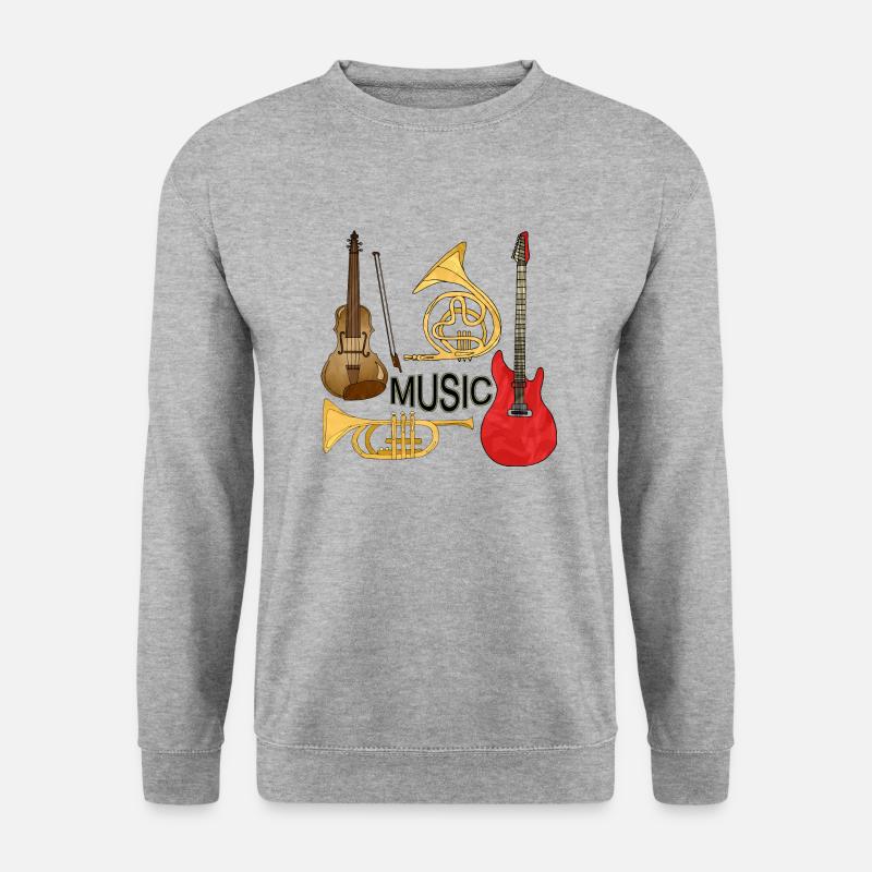 Musikinstrumente - Unisex Pullover - Weißgrau meliert