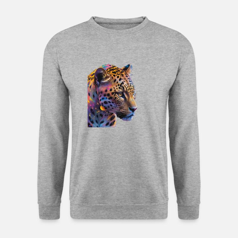 Leopard - Unisex Pullover - Weißgrau meliert