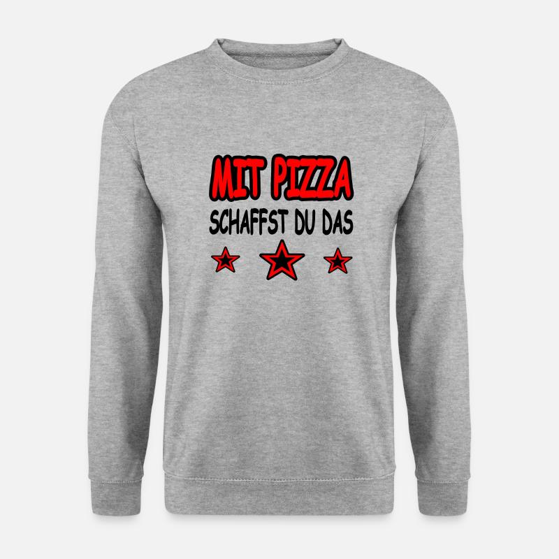 Pizza - Unisex Pullover - Weißgrau meliert