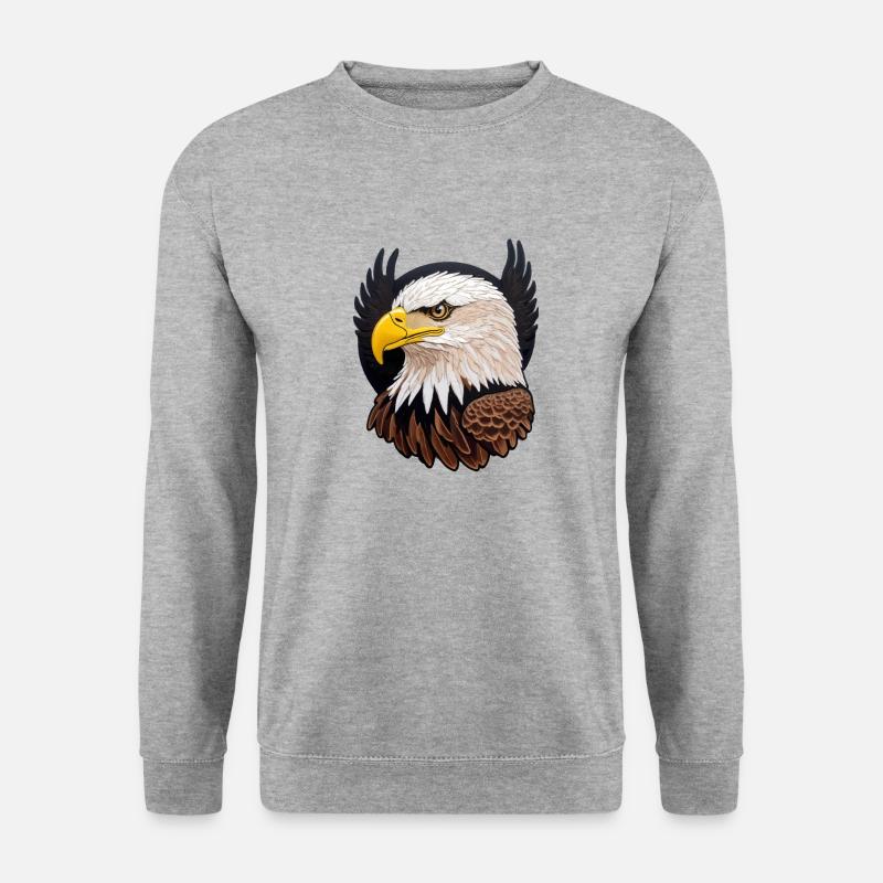 Schöner Weißkopfseeadler - Unisex Pullover - Weißgrau meliert