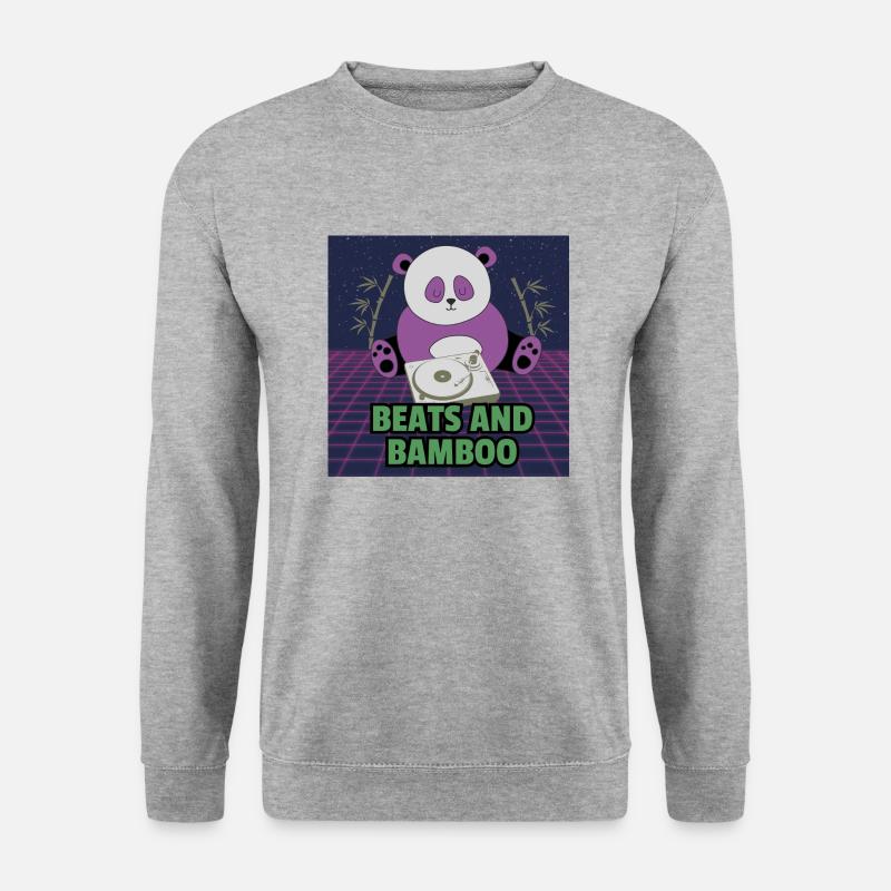 Beats und Bambus - Unisex Pullover - Weißgrau meliert