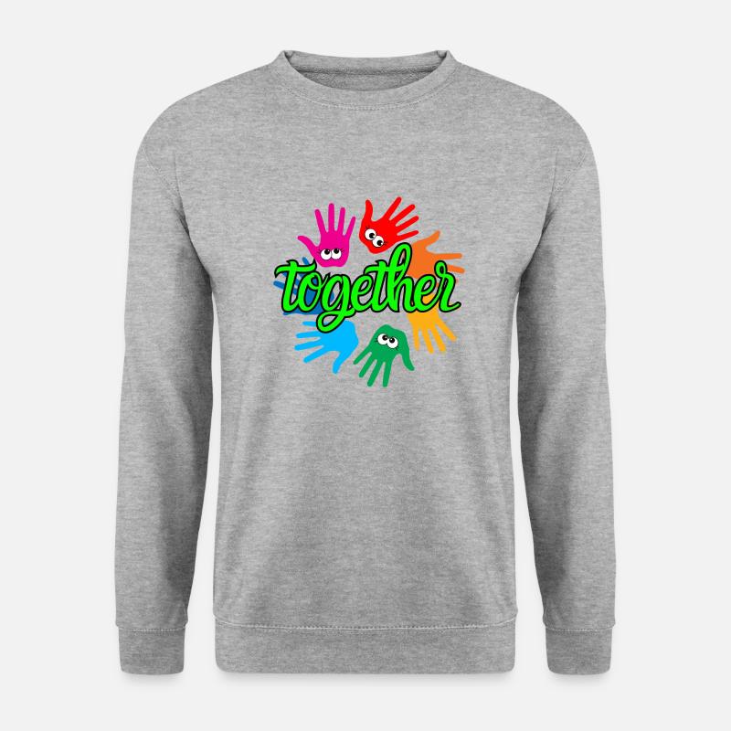 together - Unisex Pullover - Weißgrau meliert