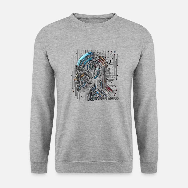 Digital Mind - Unisex Pullover - Weißgrau meliert
