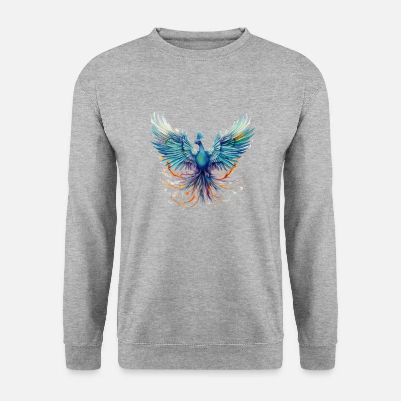 Fantasy-Vogel - Unisex Pullover - Weißgrau meliert