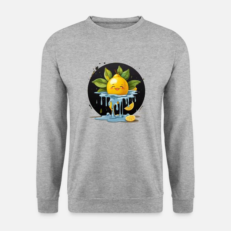 Zitrone - Unisex Pullover - Weißgrau meliert