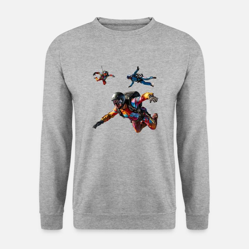 Faszination Fallschirmspringen - Unisex Pullover - Weißgrau meliert