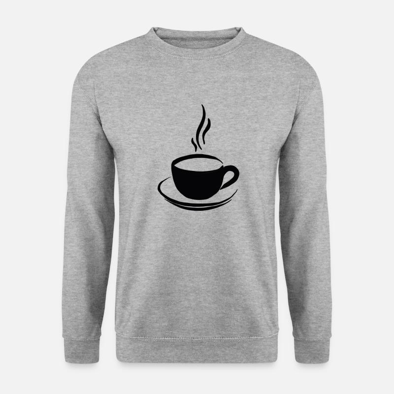 Kaffeepause - Unisex Pullover - Weißgrau meliert