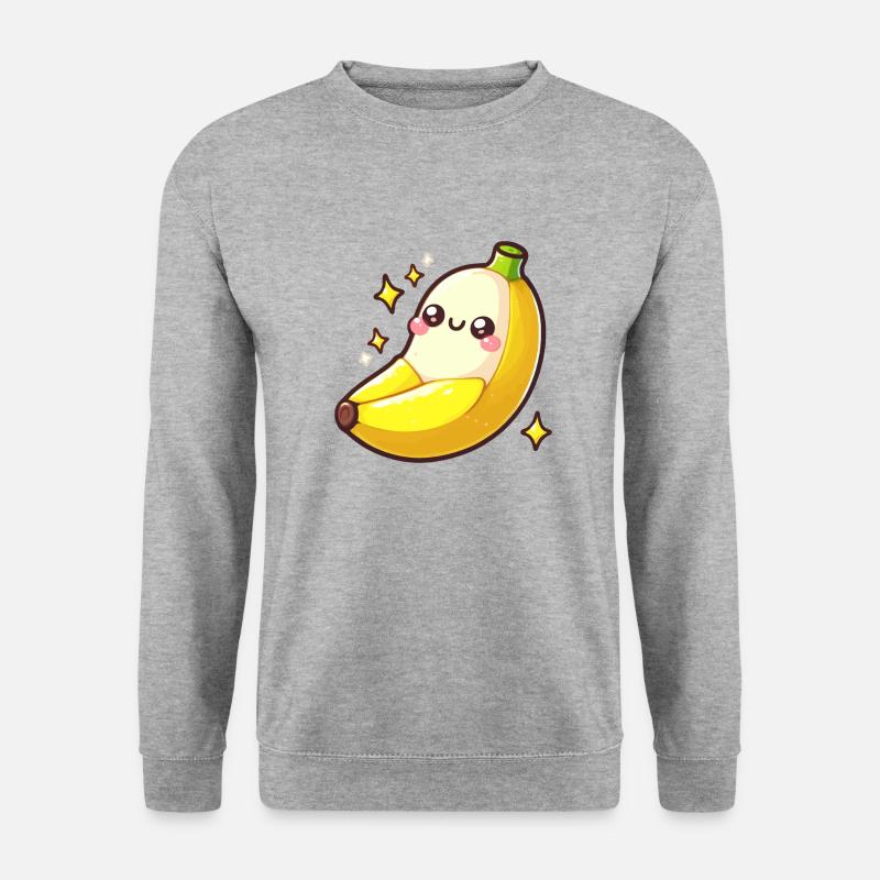 Baby-Banane - Unisex Pullover - Weißgrau meliert