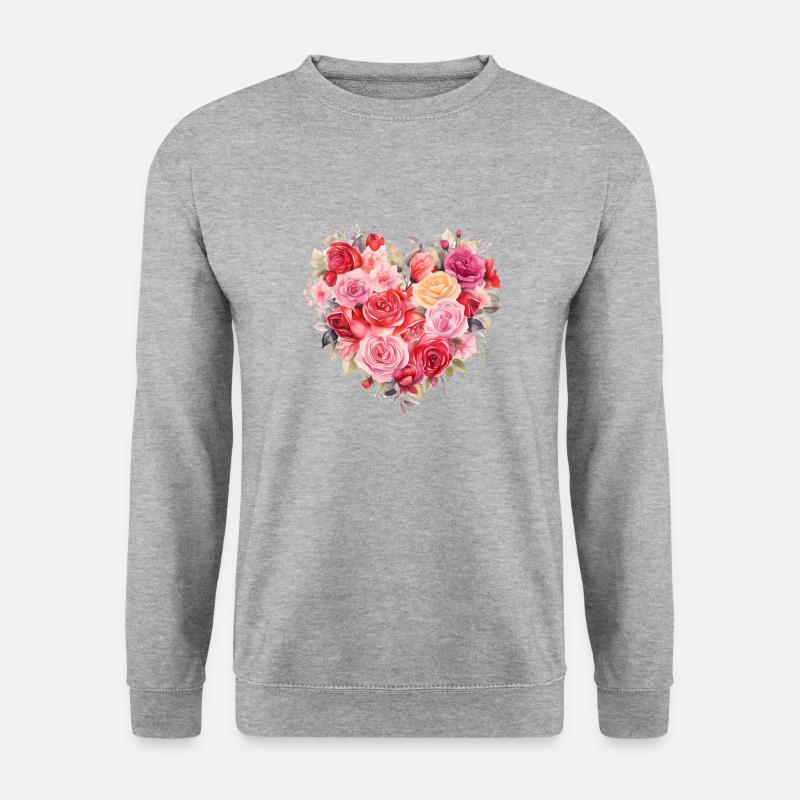 Rosenstrauß - Unisex Pullover - Weißgrau meliert