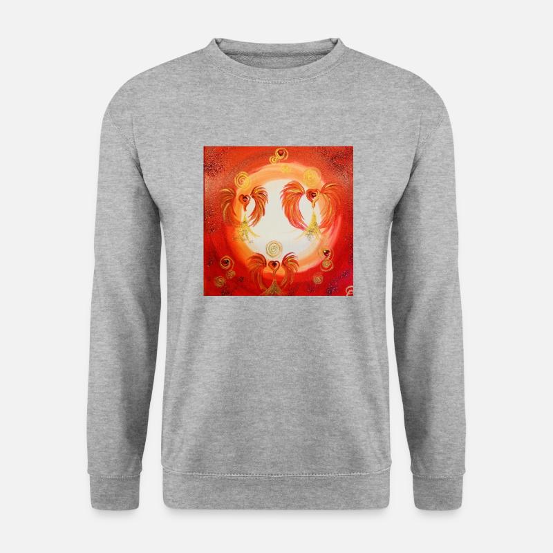 Herzengel Wurzelchakra - Unisex Pullover - Weißgrau meliert