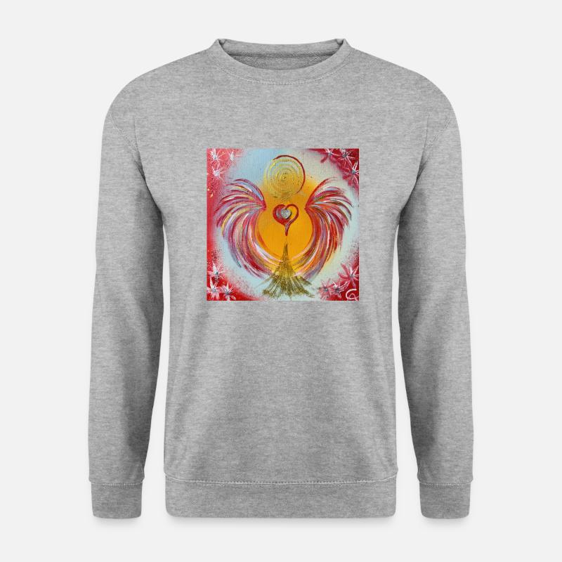 Herzengel Neu Vernetzung - Unisex Pullover - Weißgrau meliert