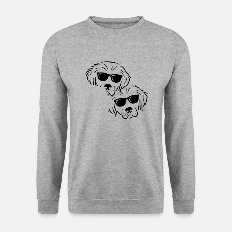 Hunde Bunt Fans Geschenkidee - Unisex Pullover - Weißgrau meliert