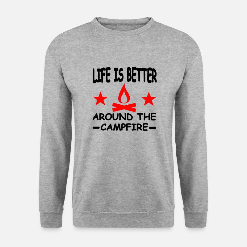 Camping - Unisex Pullover - Weißgrau meliert