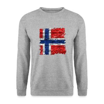 Norway Norway Flag Scandinavia Norden Tor Viking - Unisex Sweatshirt - salt & pepper - Front - Alina (178cm) & Michal (187cm)