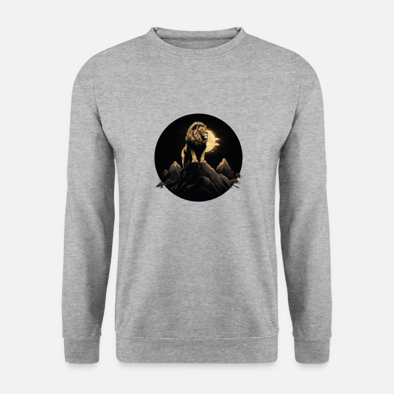 Goldener Löwe - Unisex Pullover - Weißgrau meliert