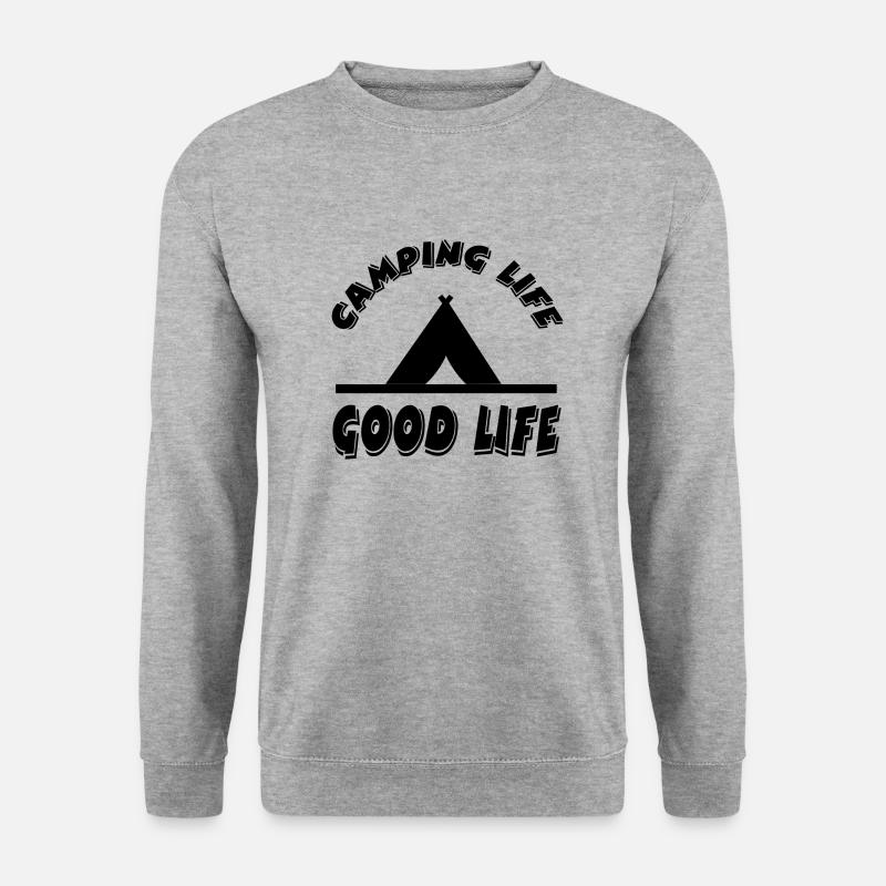 Camping - Unisex Pullover - Weißgrau meliert