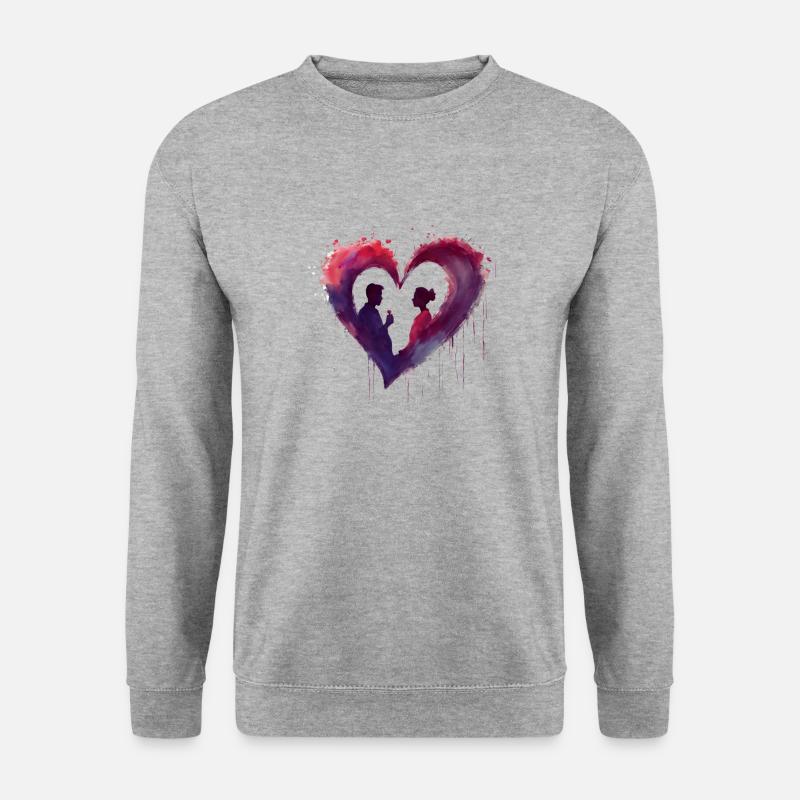 First Love - Unisex Pullover - Weißgrau meliert