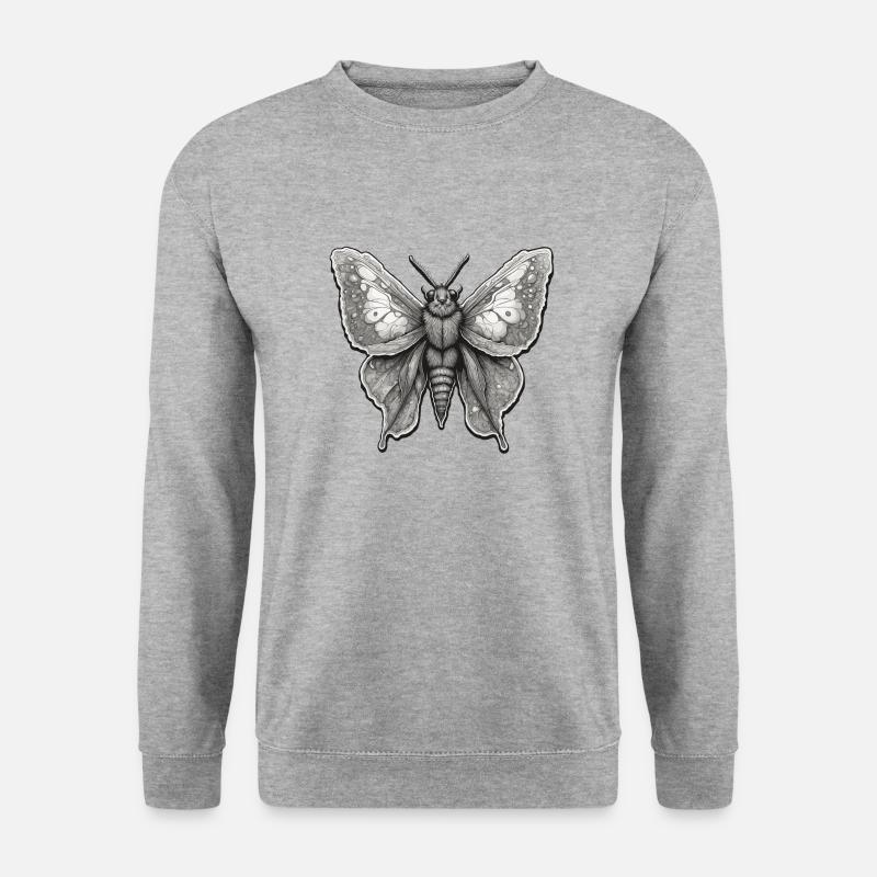 Motte / Tier / Insekt / Larve / Schädling - Unisex Pullover - Weißgrau meliert