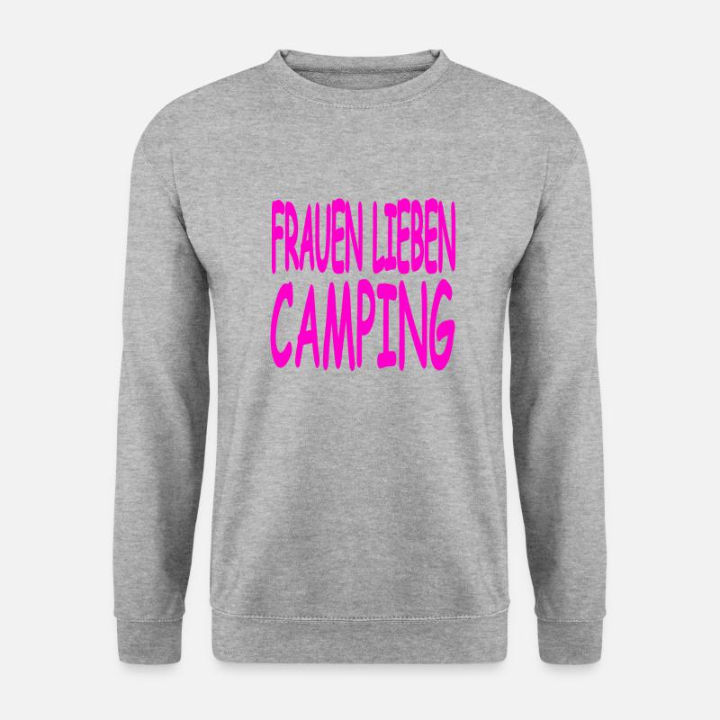 Camping - Unisex Pullover - Weißgrau meliert